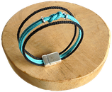 Bracelet marin bi-color noir/turquoise