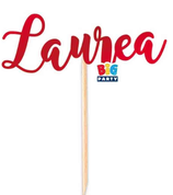 Mini Cake Topper Rosso Metallizzato sagomato "Laurea"