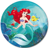 Piatto carta 23cm Sirenetta "Ariel Courius Mermaid" 8pz