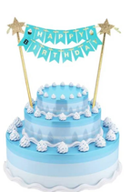 cake topper 25 cm azzurro con stelle