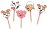 Picks Sagomati Animali della Fattoria 25pz
