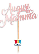 Mini Cake Topper sagomato Auguri Mamma 8cm x 14cm