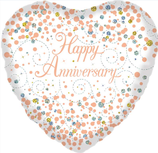 Palloncino in Foil 18" Cuore Happy Anniversary "Sparkling Fizz"