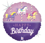 PALLONCINO IN FOIL 18" GIOSTRA DI CAVALLI "CAROUSEL BIRTHDAY"