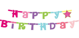Festone Happy Birthday con Stella Multicolor 1,80mt