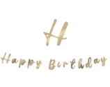 Festone Happy Birthday Oro Metallizzato 3mt