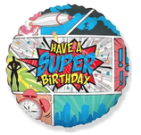 PALLONCINO HAPPY BIRTHDAY VERSIONE FUMETTO STANDARD SHAPE 18" (45CM) IN MYLAR, 1PZ.