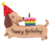 Palloncino in Foil 49" Super Shape Happy Birthday Bassotto