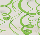 Eleganti Decorazioni Per Feste A Spirale verde 12pz