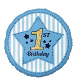 Palloncino foil tondo 1° compleanno celeste