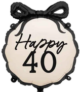 Palloncino in Foil 22" con Fiocco Nero "Elegant Milestone"