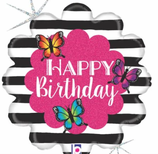PALLONCINO "HAPPY BIRTHDAY" CON FARFALLE