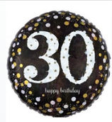 palloncino età nero con numeri bianchi