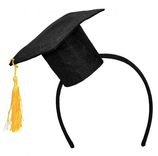 Cerchietto per Capelli con Tocco Laurea Nero e Oro