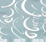 Eleganti Decorazioni Per Feste A Spirale bianco 12pz