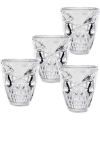 Set 4 bicchierini 5 cl teschio plastica 4,5 x 5 cm