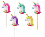 Candelina Picks sagomata Unicorno "Unicorn" 5pz