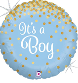 Palloncino in Foil 18" Celeste "Glittering It's a Boy"