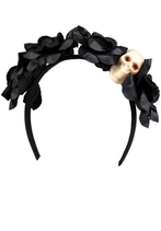 Tiara teschio e rose nere La Muerte 1 pz