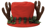 Cappello Rosso Natalizio con corna renna