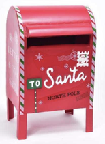 Cassetta Postale di Babbo Natale in Metallo Rossa