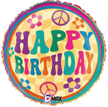 Palloncino in Foil 18" Happy Birthday Hippie
