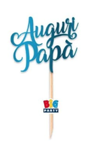 Mini Cake Topper sagomato Auguri Papà 8cm x 14cm