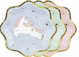 Piatto di Carta 18cm Unicorno Volante e Farfalle 6pz