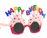 Occhiali da Sole sagomati Cupcake con Candeline "Happy Birthday"