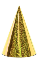 Cappellino a Cono Oro Olografico 6pz