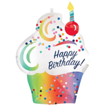PALLONCINO IN FOIL 27" SUPER SHAPE CUPCAKE HAPPY BIRTHDAY