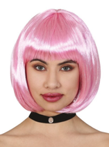 parrucca caschetto rosa