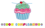 Kit Scritta Maxi Buon Compleanno Cupcake