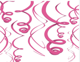 Eleganti Decorazioni Per Feste A Spirale rosa 12pz