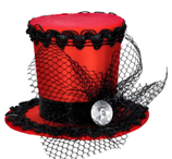 mini cappello a cilindro rosso 1pz