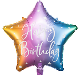 Palloncino in Foil 16" Stella Multicolor "Happy Birthday"