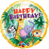 PALLONCINO IN FOIL 18" COMPLEANNO ANIMALI DELLA GIUNGLA "BIRTHDAY JUNGLE"
