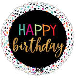 Palloncino in Foil 18" Happy Birthday "Colorful Dots"