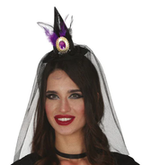 tiara di hallowen cappello da strega e velo 1pz