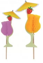 12 STUZZICADENTI CON BICCHIERE PER COCKTAIL