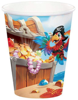Bicchiere carta Tesoro dei Pirati "Pirate Treasure" 8pz