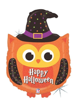 gufo happy halloween olografico 81cm