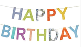 Festone Happy Birthday con Frange Multicolor 2mt