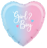 Palloncino in Foil 18" Cuore Gender Reveal "Boy or Girl?"
