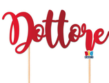 CAKE TOPPER ROSSO METALLIZZATO SAGOMATO "DOTTORE" 14CM