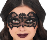 maschera ricamata in pizzo nero