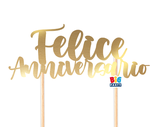 cake topper felice anniversario