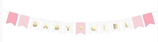 Festone Nascita "Baby Girl" Rosa e Oro 1.75mt