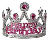 Corona da Principessa Fucsia e Argento "Happy Birthday"