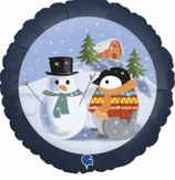 18"SNOWMAN AND CHRISTMAS PENGUIN